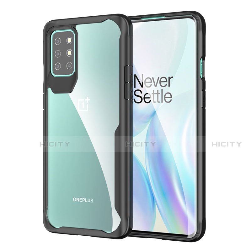 Coque Rebord Contour Silicone et Vitre Transparente Miroir Housse Etui M02 pour OnePlus 8T 5G Plus