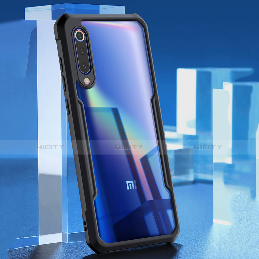 Coque Rebord Contour Silicone et Vitre Transparente Miroir Housse Etui M02 pour Xiaomi Mi 9 Plus