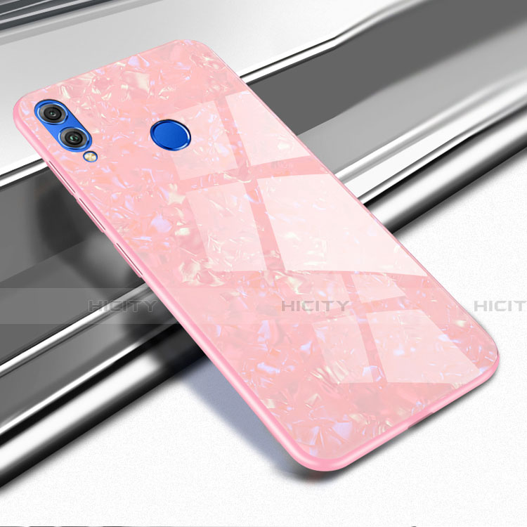 Coque Rebord Contour Silicone et Vitre Transparente Miroir Housse Etui M03 pour Huawei Honor 8X Or Rose Plus