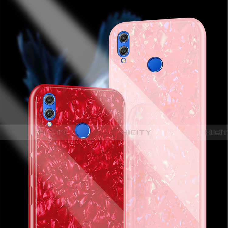 Coque Rebord Contour Silicone et Vitre Transparente Miroir Housse Etui M03 pour Huawei Honor 8X Plus