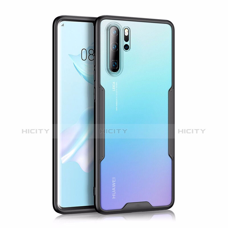 Coque Rebord Contour Silicone et Vitre Transparente Miroir Housse Etui M03 pour Huawei P30 Pro New Edition Noir Plus