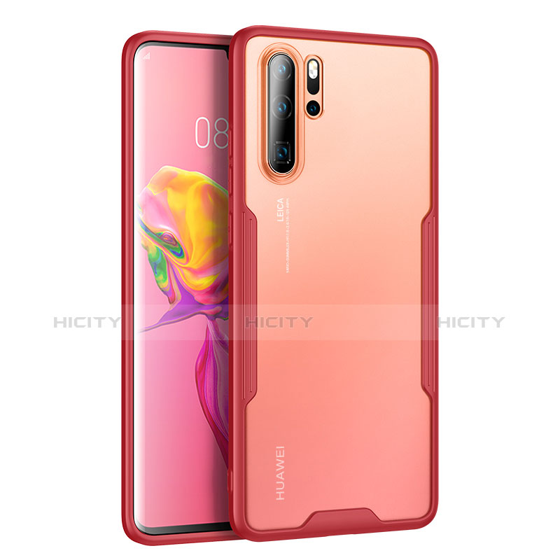 Coque Rebord Contour Silicone et Vitre Transparente Miroir Housse Etui M03 pour Huawei P30 Pro New Edition Rouge Plus