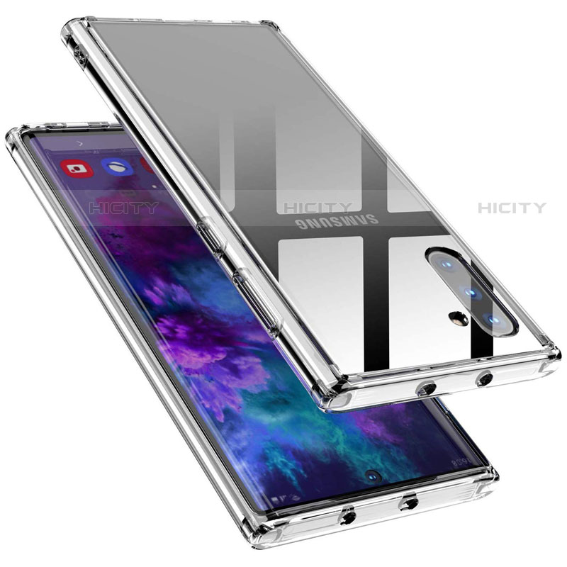 Coque Rebord Contour Silicone et Vitre Transparente Miroir Housse Etui M03 pour Samsung Galaxy Note 10 5G Plus