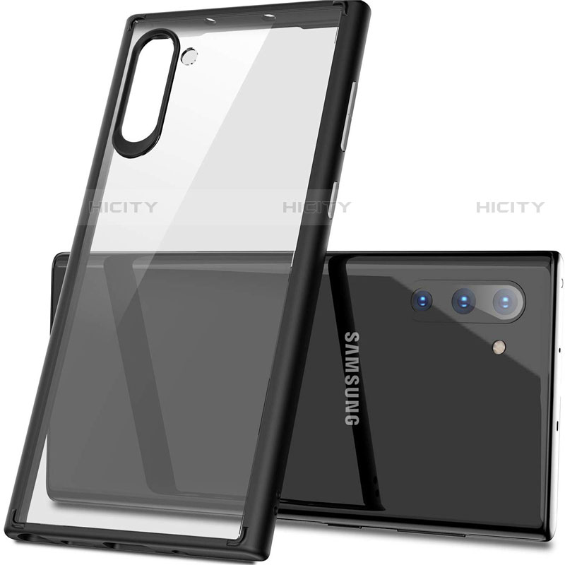 Coque Rebord Contour Silicone et Vitre Transparente Miroir Housse Etui M03 pour Samsung Galaxy Note 10 Plus