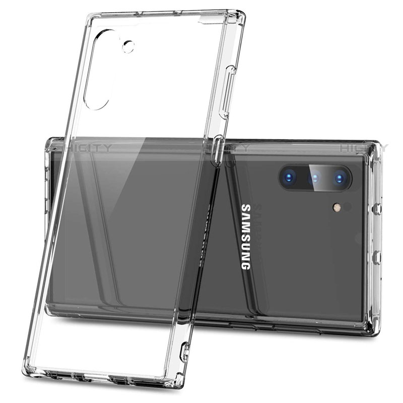 Coque Rebord Contour Silicone et Vitre Transparente Miroir Housse Etui M03 pour Samsung Galaxy Note 10 Plus