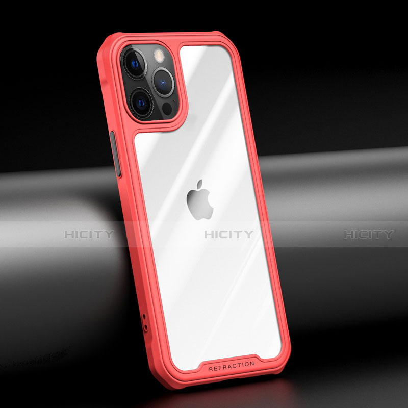 Coque Rebord Contour Silicone et Vitre Transparente Miroir Housse Etui M04 pour Apple iPhone 12 Pro Plus