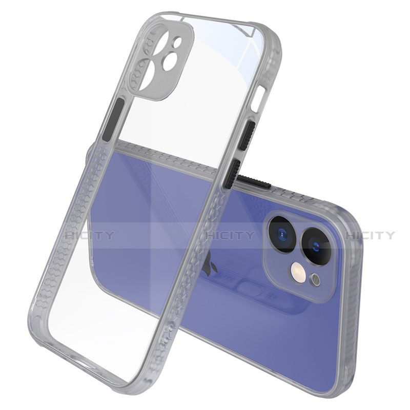 Coque Rebord Contour Silicone et Vitre Transparente Miroir Housse Etui M05 pour Apple iPhone 12 Mini Plus