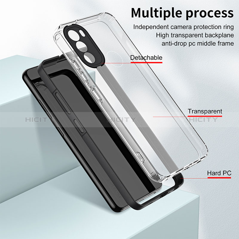 Coque Rebord Contour Silicone et Vitre Transparente Miroir Housse Etui MQ1 pour Motorola Moto G41 Plus