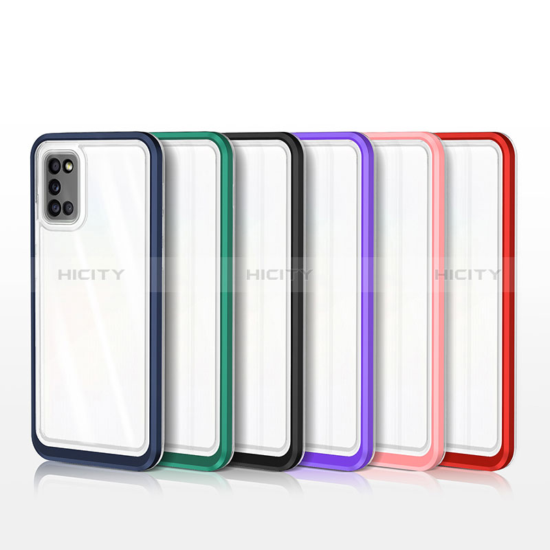 Coque Rebord Contour Silicone et Vitre Transparente Miroir Housse Etui MQ1 pour Samsung Galaxy A02s Plus