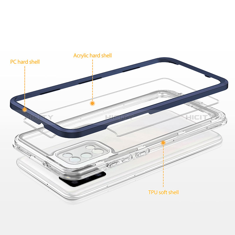 Coque Rebord Contour Silicone et Vitre Transparente Miroir Housse Etui MQ1 pour Samsung Galaxy A02s Plus