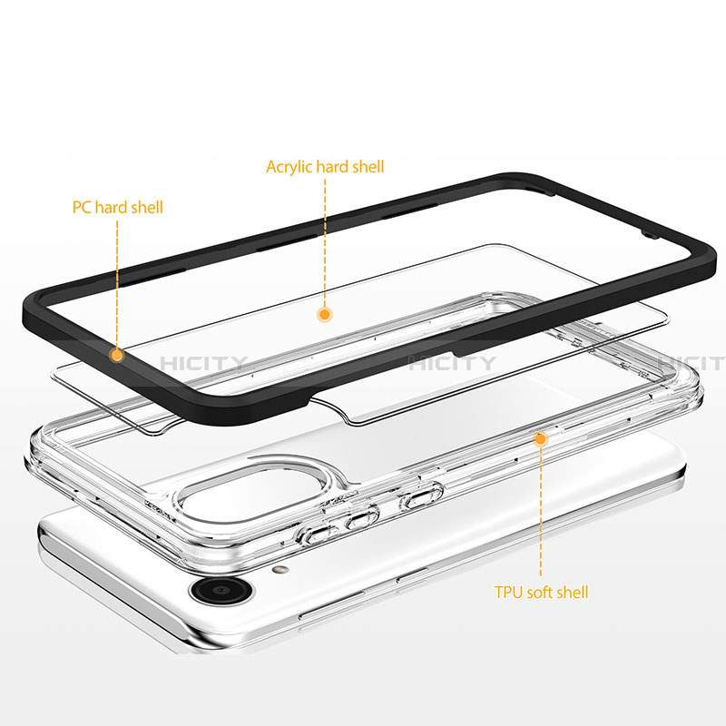 Coque Rebord Contour Silicone et Vitre Transparente Miroir Housse Etui MQ1 pour Samsung Galaxy A03 Core Plus