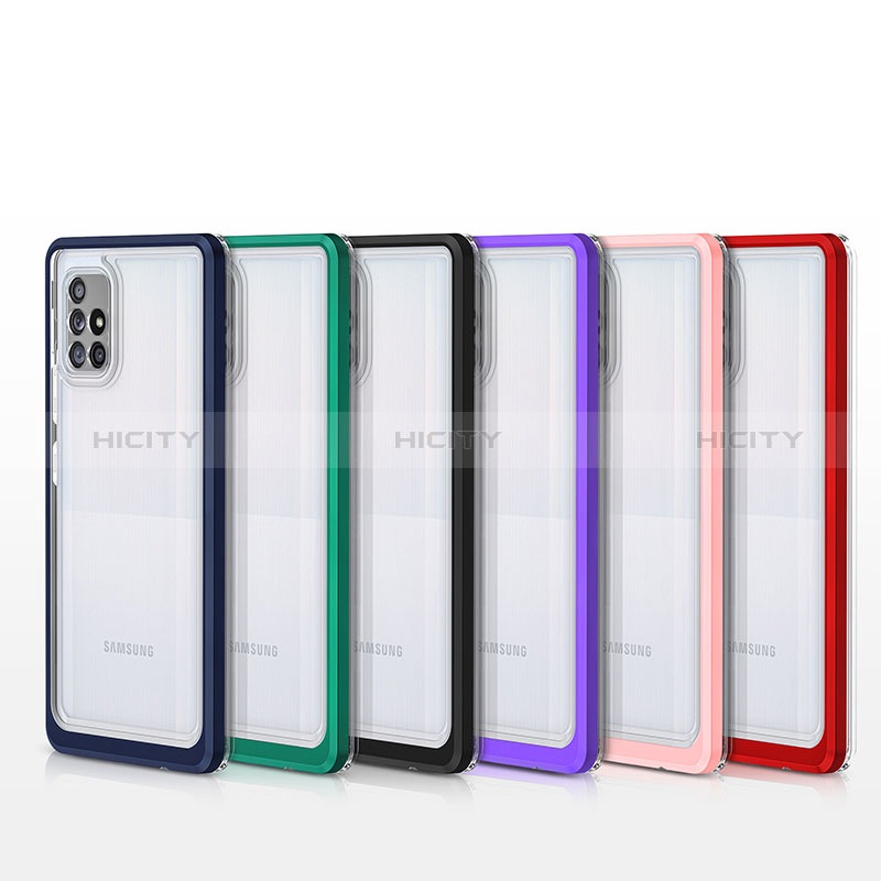 Coque Rebord Contour Silicone et Vitre Transparente Miroir Housse Etui MQ1 pour Samsung Galaxy A71 4G A715 Plus