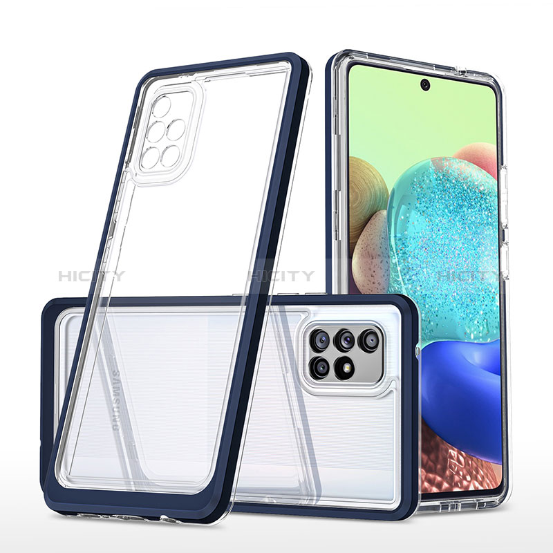 Coque Rebord Contour Silicone et Vitre Transparente Miroir Housse Etui MQ1 pour Samsung Galaxy A71 4G A715 Plus