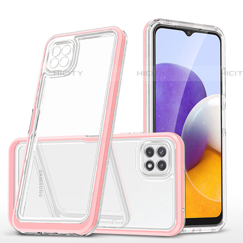 Coque Rebord Contour Silicone et Vitre Transparente Miroir Housse Etui MQ1 pour Samsung Galaxy F42 5G Or Rose Plus