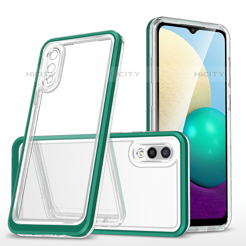 Coque Rebord Contour Silicone et Vitre Transparente Miroir Housse Etui MQ1 pour Samsung Galaxy M02 Plus