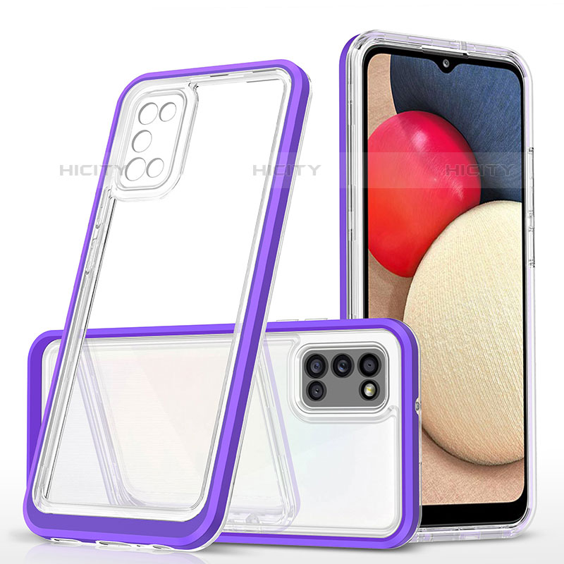 Coque Rebord Contour Silicone et Vitre Transparente Miroir Housse Etui MQ1 pour Samsung Galaxy M02s Plus