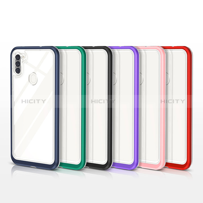 Coque Rebord Contour Silicone et Vitre Transparente Miroir Housse Etui MQ1 pour Samsung Galaxy M11 Plus