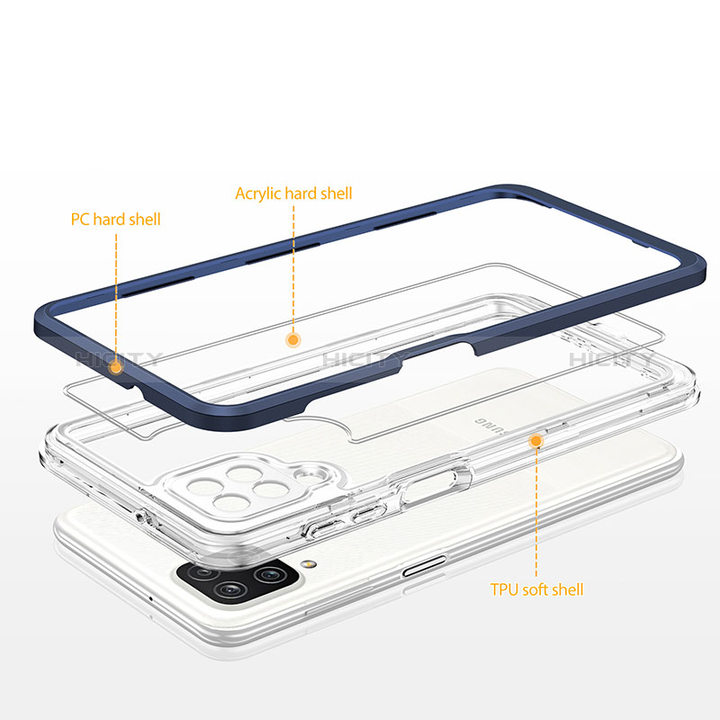 Coque Rebord Contour Silicone et Vitre Transparente Miroir Housse Etui MQ1 pour Samsung Galaxy M12 Plus