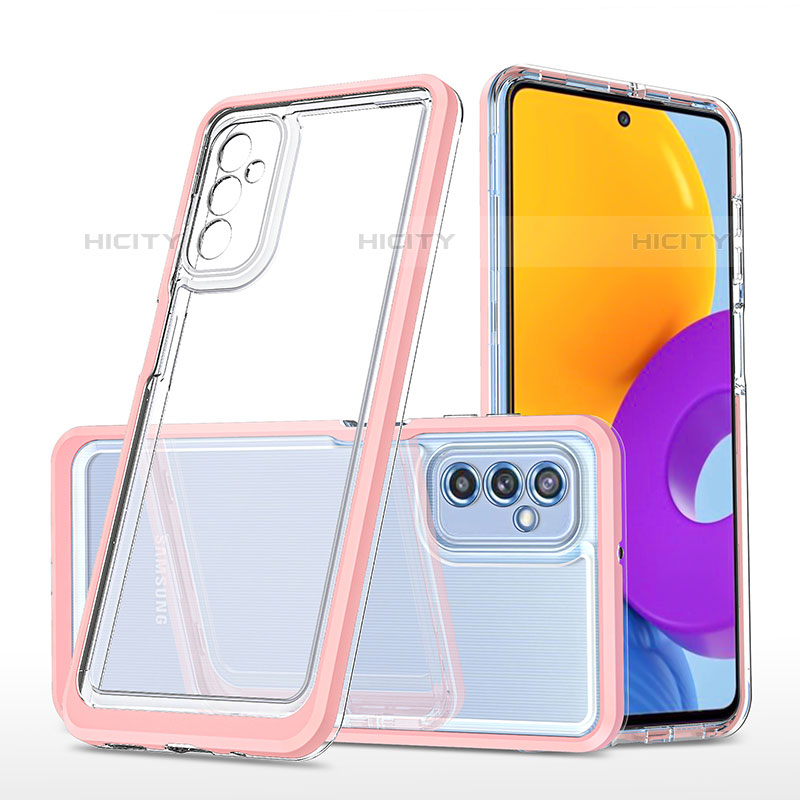 Coque Rebord Contour Silicone et Vitre Transparente Miroir Housse Etui MQ1 pour Samsung Galaxy M52 5G Or Rose Plus