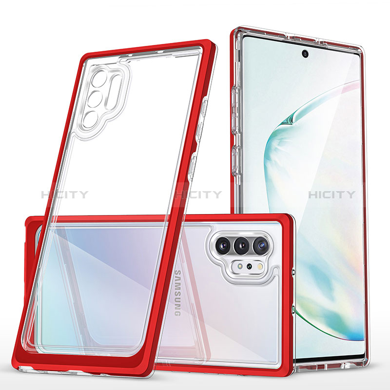 Coque Rebord Contour Silicone et Vitre Transparente Miroir Housse Etui MQ1 pour Samsung Galaxy Note 10 Plus 5G Plus