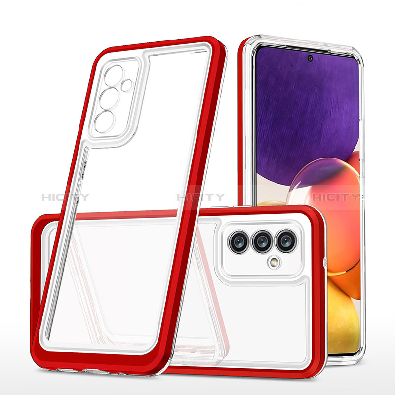 Coque Rebord Contour Silicone et Vitre Transparente Miroir Housse Etui MQ1 pour Samsung Galaxy Quantum2 5G Rouge Plus