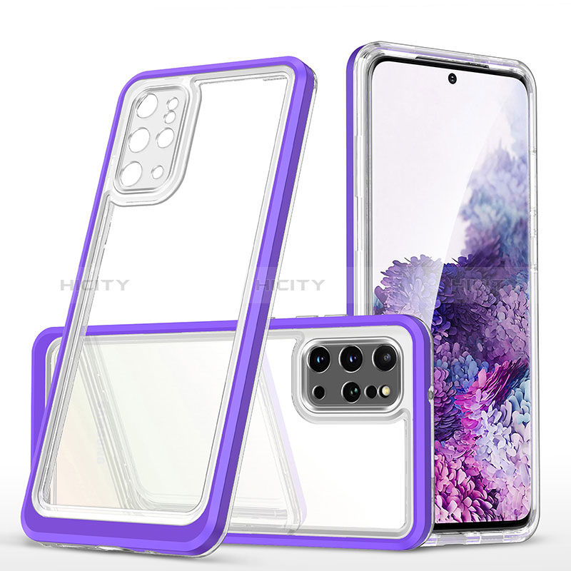 Coque Rebord Contour Silicone et Vitre Transparente Miroir Housse Etui MQ1 pour Samsung Galaxy S20 Plus 5G Violet Plus