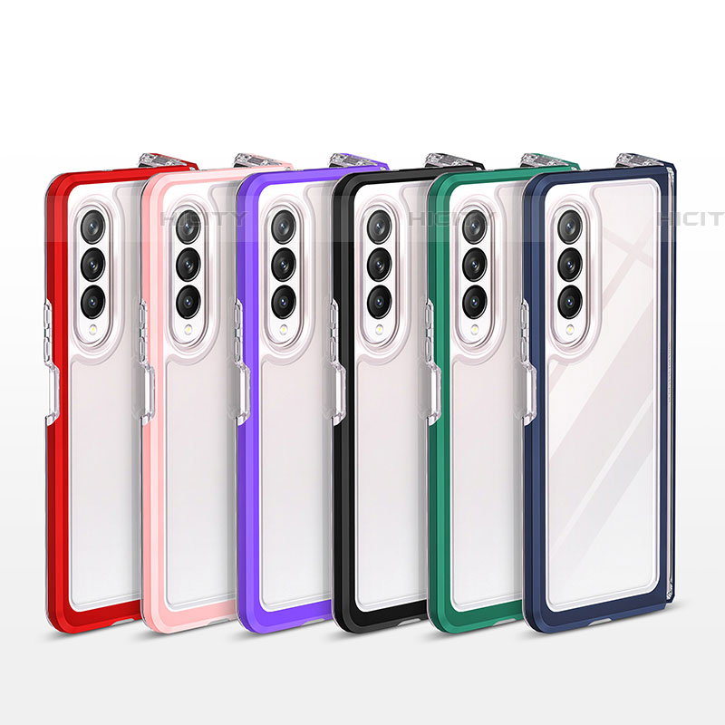 Coque Rebord Contour Silicone et Vitre Transparente Miroir Housse Etui MQ1 pour Samsung Galaxy Z Fold4 5G Plus