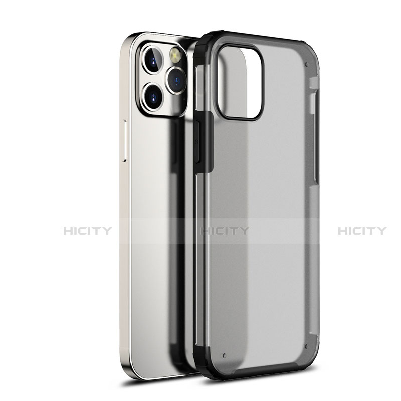 Coque Rebord Contour Silicone et Vitre Transparente Miroir Housse Etui pour Apple iPhone 12 Max Noir Plus