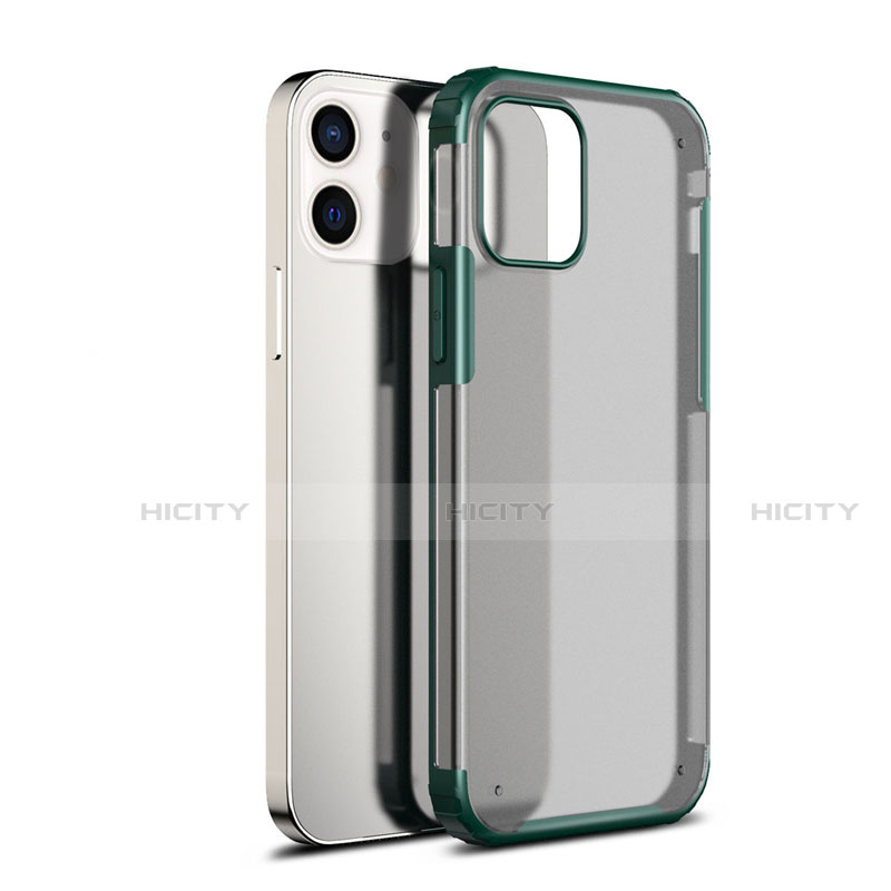 Coque Rebord Contour Silicone et Vitre Transparente Miroir Housse Etui pour Apple iPhone 12 Mini Vert Plus