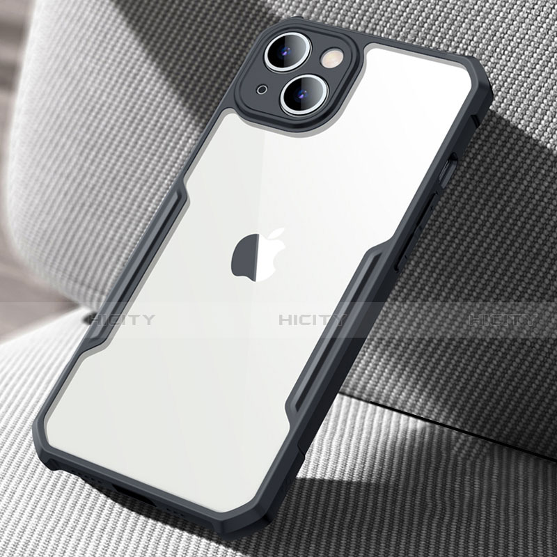 Coque Rebord Contour Silicone et Vitre Transparente Miroir Housse Etui pour Apple iPhone 14 Plus Plus