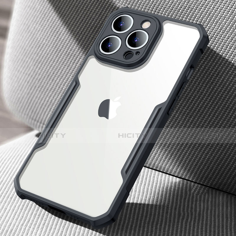 Coque Rebord Contour Silicone et Vitre Transparente Miroir Housse Etui pour Apple iPhone 15 Pro Plus