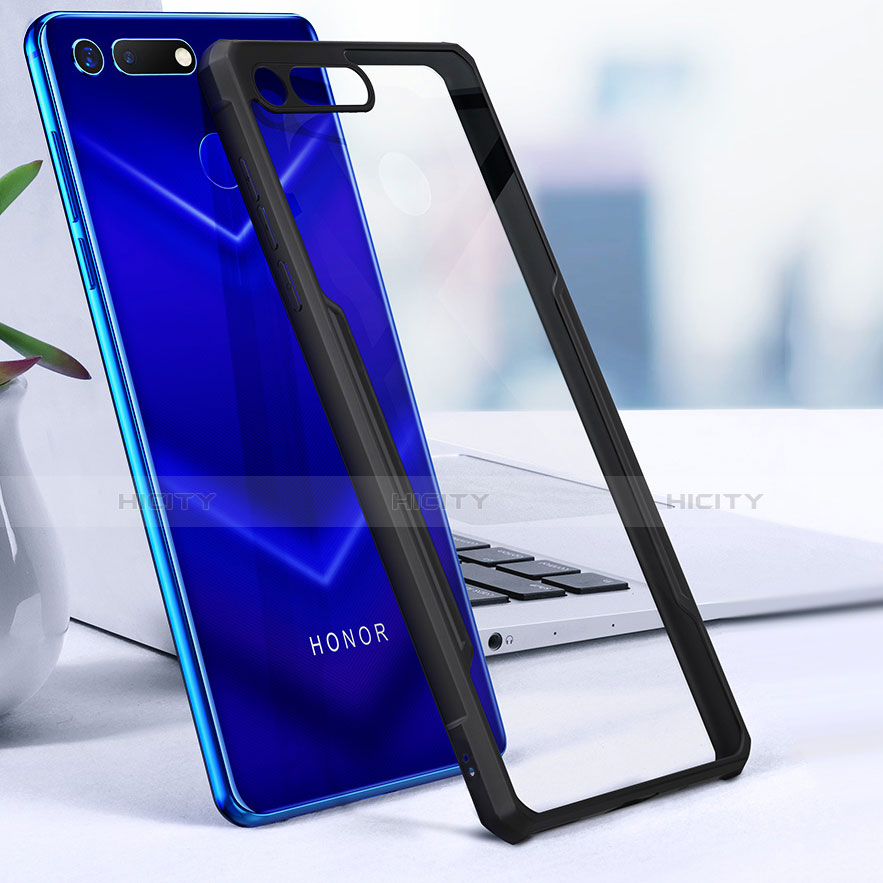 Coque Rebord Contour Silicone et Vitre Transparente Miroir Housse Etui pour Huawei Honor View 20 Plus