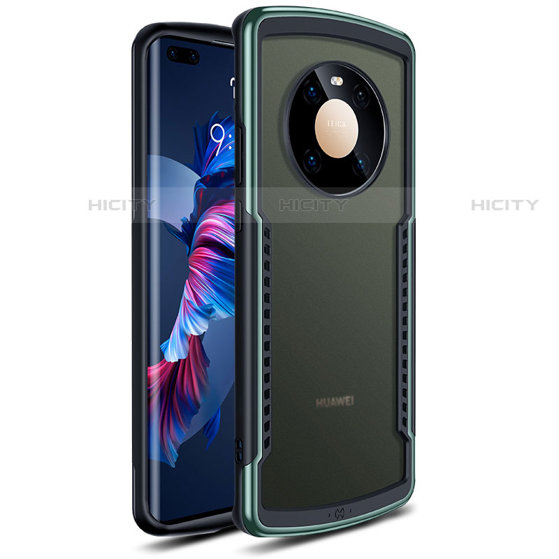 Coque Rebord Contour Silicone et Vitre Transparente Miroir Housse Etui pour Huawei Mate 40 Pro Plus