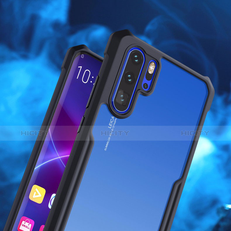 Coque Rebord Contour Silicone et Vitre Transparente Miroir Housse Etui pour Huawei P30 Pro Plus