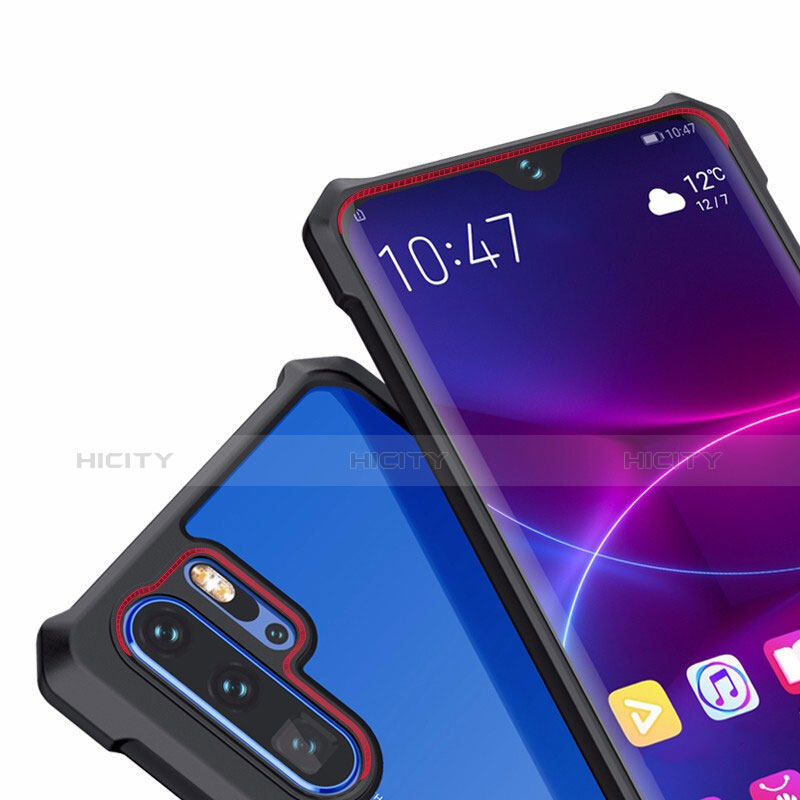 Coque Rebord Contour Silicone et Vitre Transparente Miroir Housse Etui pour Huawei P30 Pro Plus