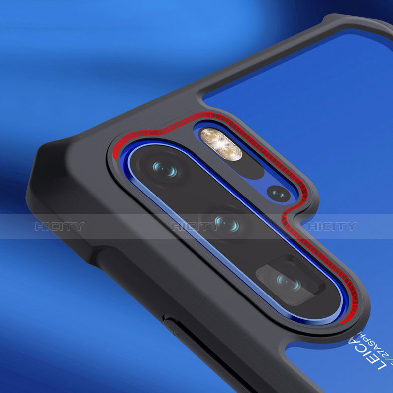 Coque Rebord Contour Silicone et Vitre Transparente Miroir Housse Etui pour Huawei P30 Pro Plus