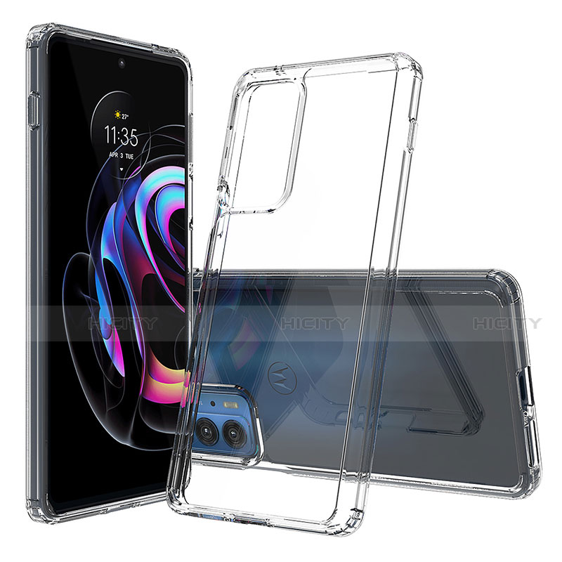 Coque Rebord Contour Silicone et Vitre Transparente Miroir Housse Etui pour Motorola Moto Edge 20 Pro 5G Plus