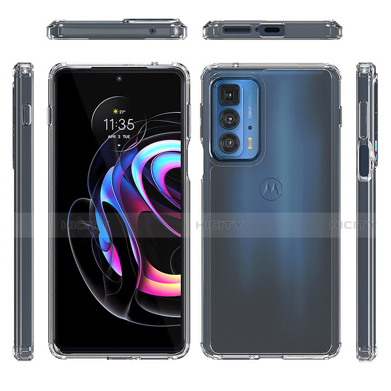 Coque Rebord Contour Silicone et Vitre Transparente Miroir Housse Etui pour Motorola Moto Edge 20 Pro 5G Plus