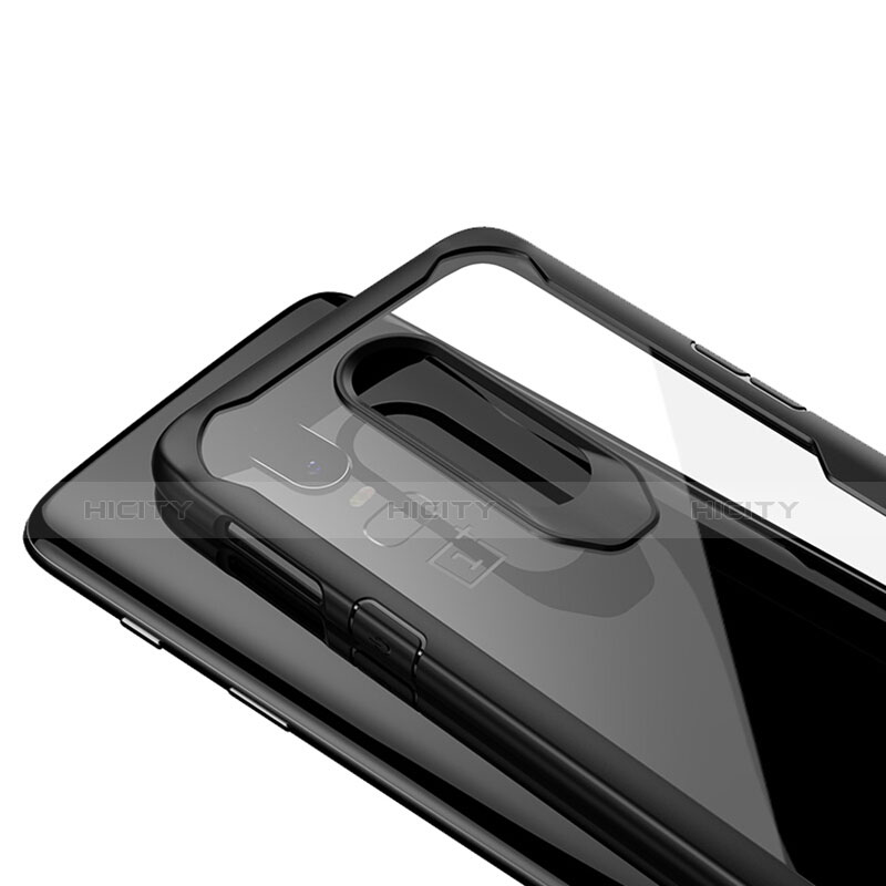 Coque Rebord Contour Silicone et Vitre Transparente Miroir Housse Etui pour OnePlus 6T Plus