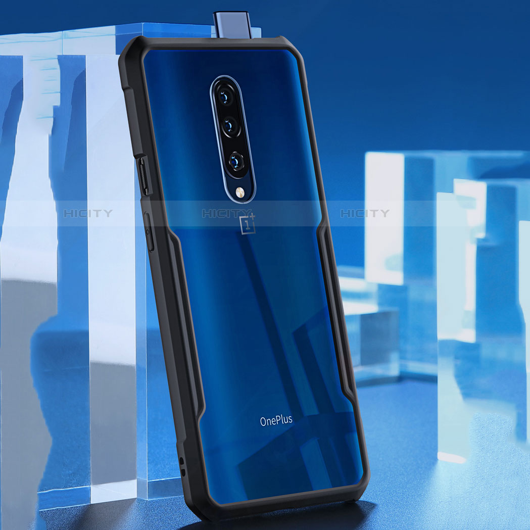 Coque Rebord Contour Silicone et Vitre Transparente Miroir Housse Etui pour OnePlus 7 Pro Plus