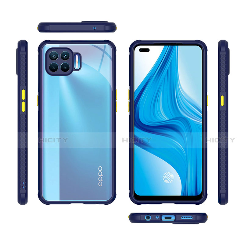 Coque Rebord Contour Silicone et Vitre Transparente Miroir Housse Etui pour Oppo F17 Pro Plus