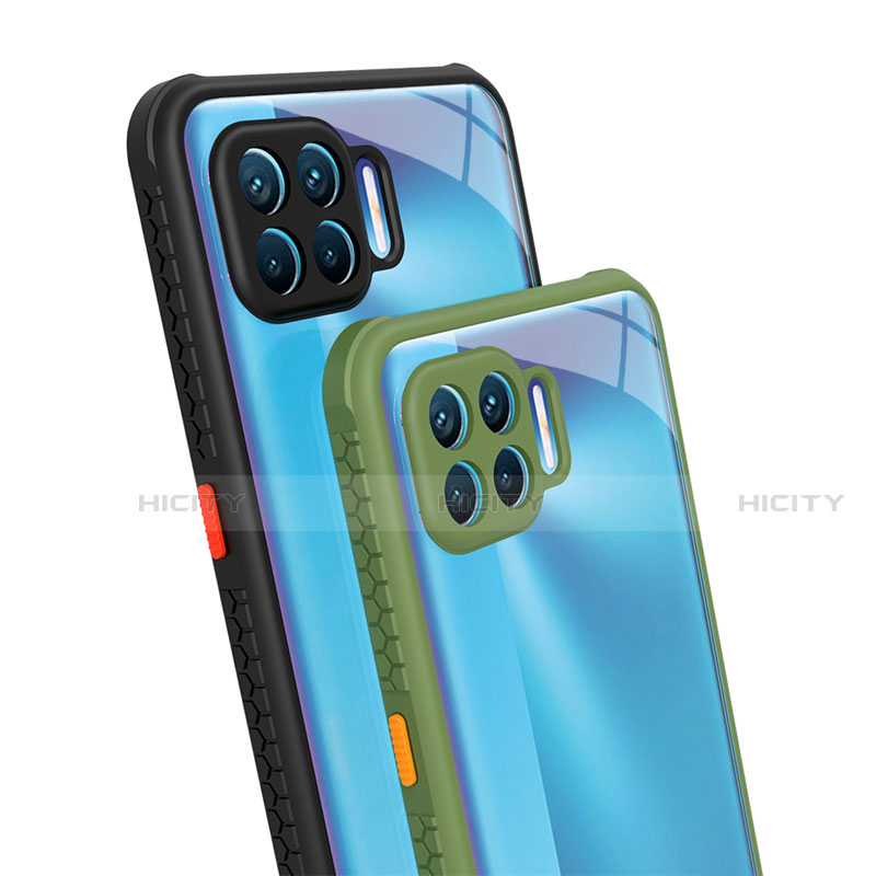 Coque Rebord Contour Silicone et Vitre Transparente Miroir Housse Etui pour Oppo Reno4 F Plus