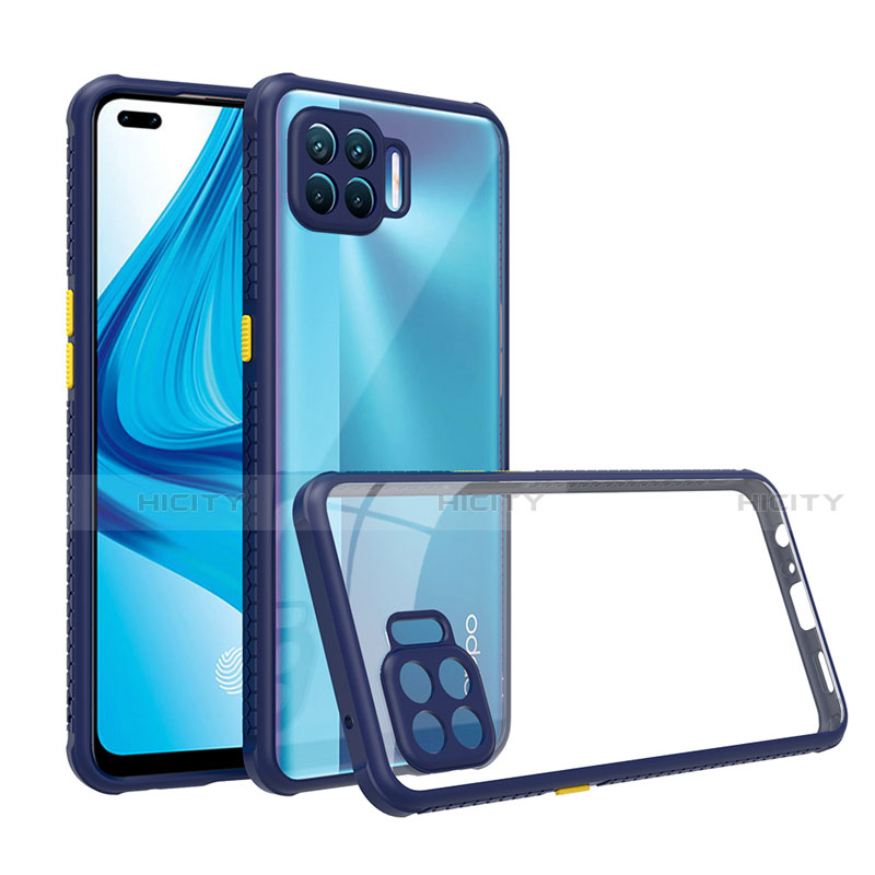 Coque Rebord Contour Silicone et Vitre Transparente Miroir Housse Etui pour Oppo Reno4 Lite Plus