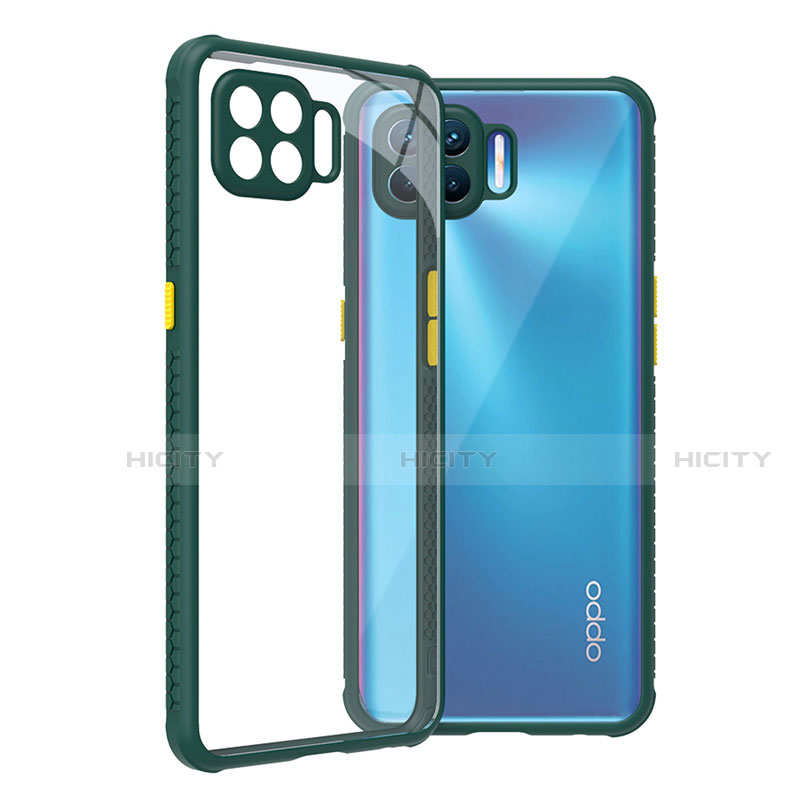 Coque Rebord Contour Silicone et Vitre Transparente Miroir Housse Etui pour Oppo Reno4 Lite Plus