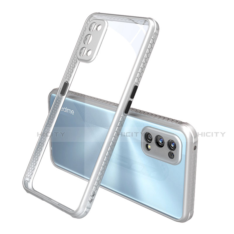 Coque Rebord Contour Silicone et Vitre Transparente Miroir Housse Etui pour Realme 7 Pro Plus