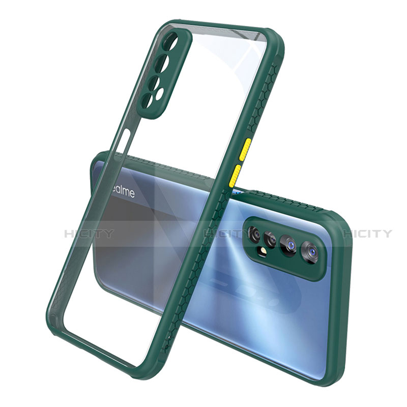 Coque Rebord Contour Silicone et Vitre Transparente Miroir Housse Etui pour Realme Narzo 20 Pro Plus