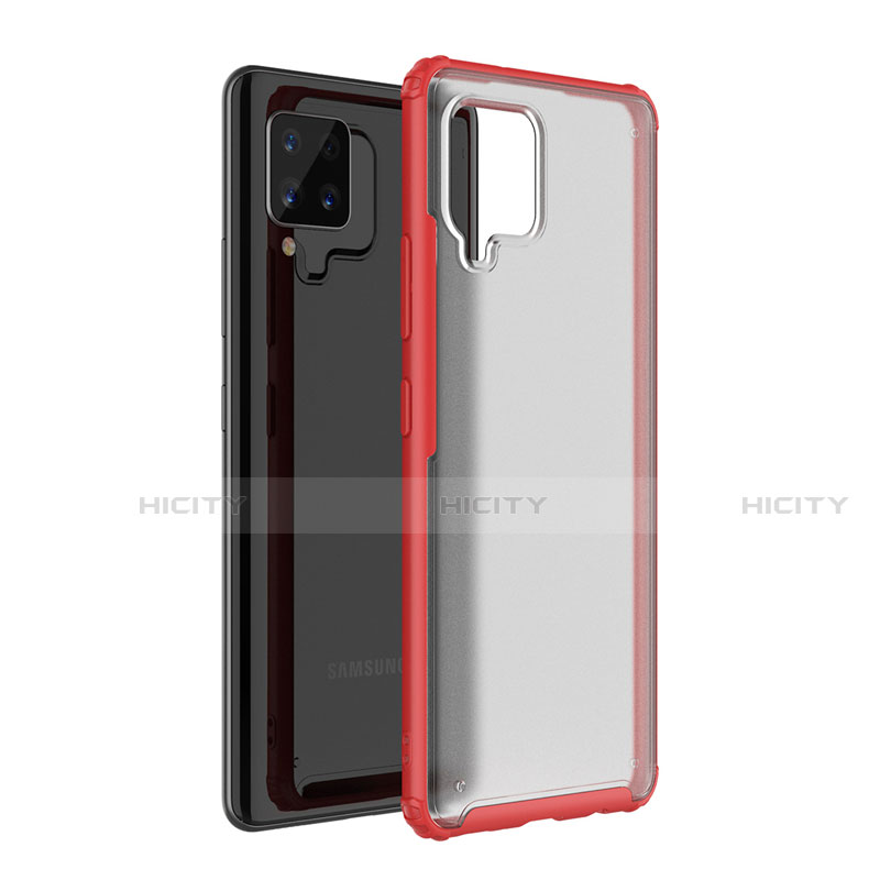 Coque Rebord Contour Silicone et Vitre Transparente Miroir Housse Etui pour Samsung Galaxy A42 5G Rouge Plus