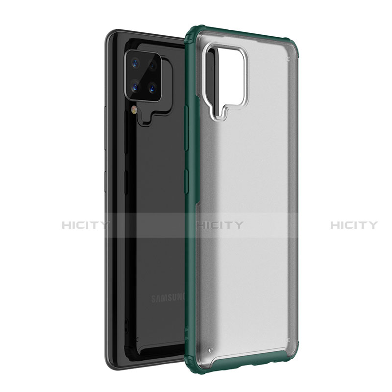 Coque Rebord Contour Silicone et Vitre Transparente Miroir Housse Etui pour Samsung Galaxy A42 5G Vert Plus