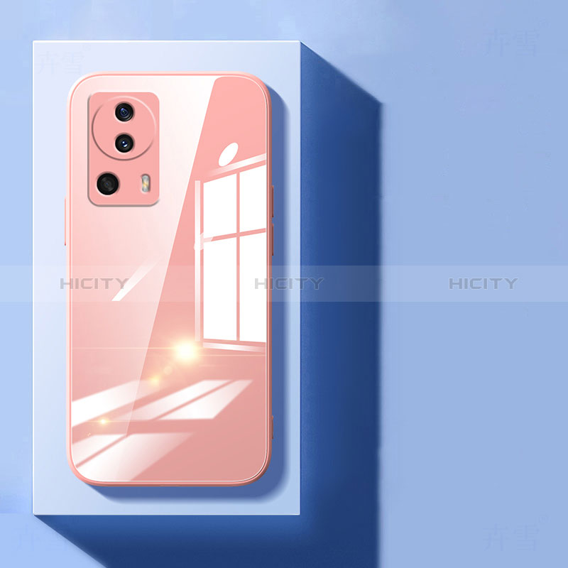 Coque Rebord Contour Silicone et Vitre Transparente Miroir Housse Etui pour Xiaomi Civi 2 5G Or Rose Plus