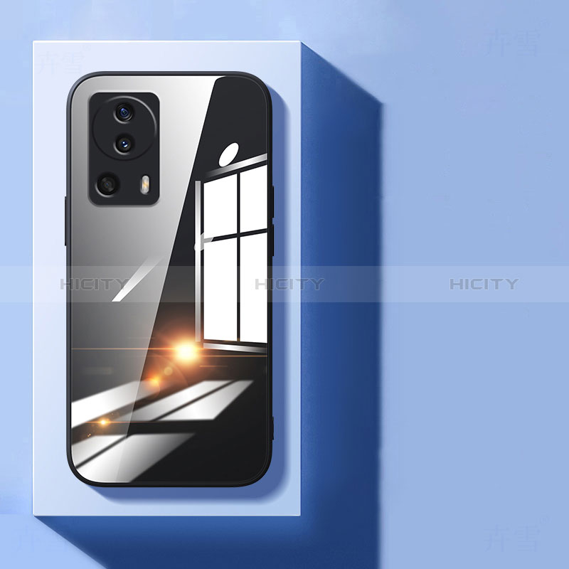 Coque Rebord Contour Silicone et Vitre Transparente Miroir Housse Etui pour Xiaomi Mi 13 Lite 5G Noir Plus